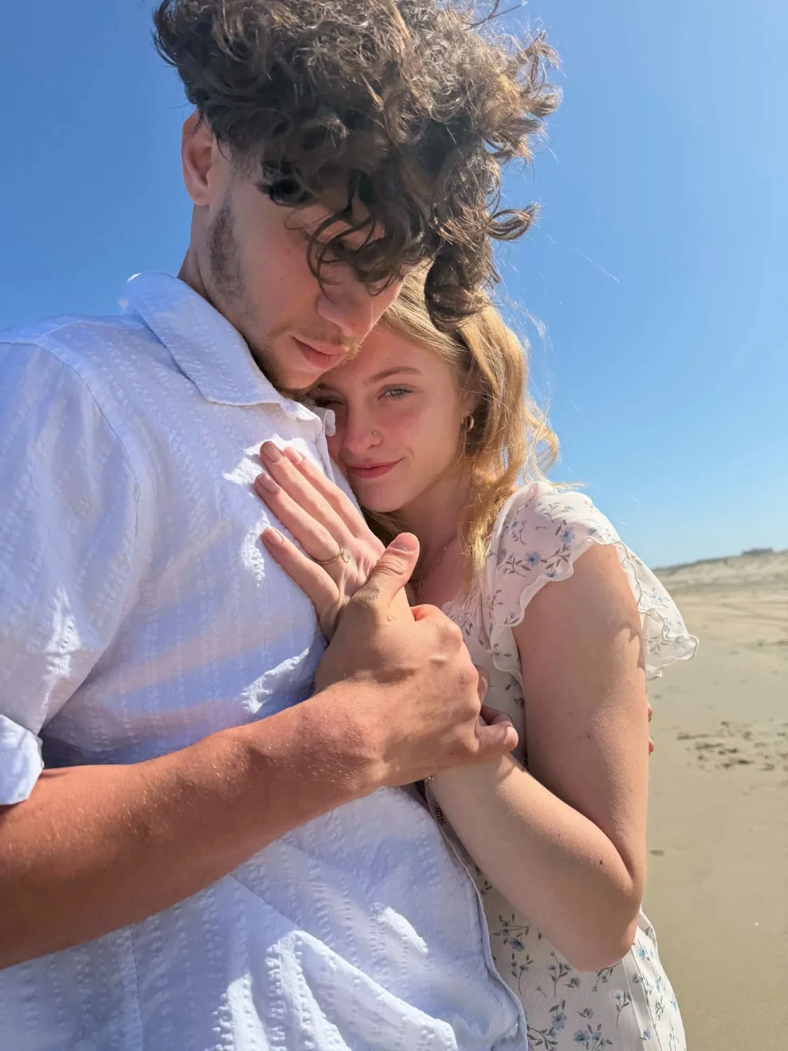 Nathan and Piper together at the beach